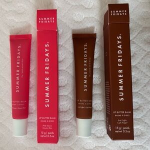 Summer Fridays Lip Butter Balm Duo - Vibrant Pink and Rich Brown